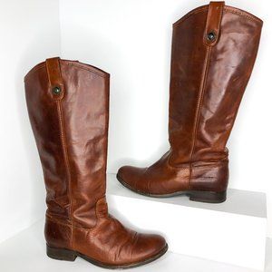 Frye Size 7 Melissa Button Cognac Riding Boots